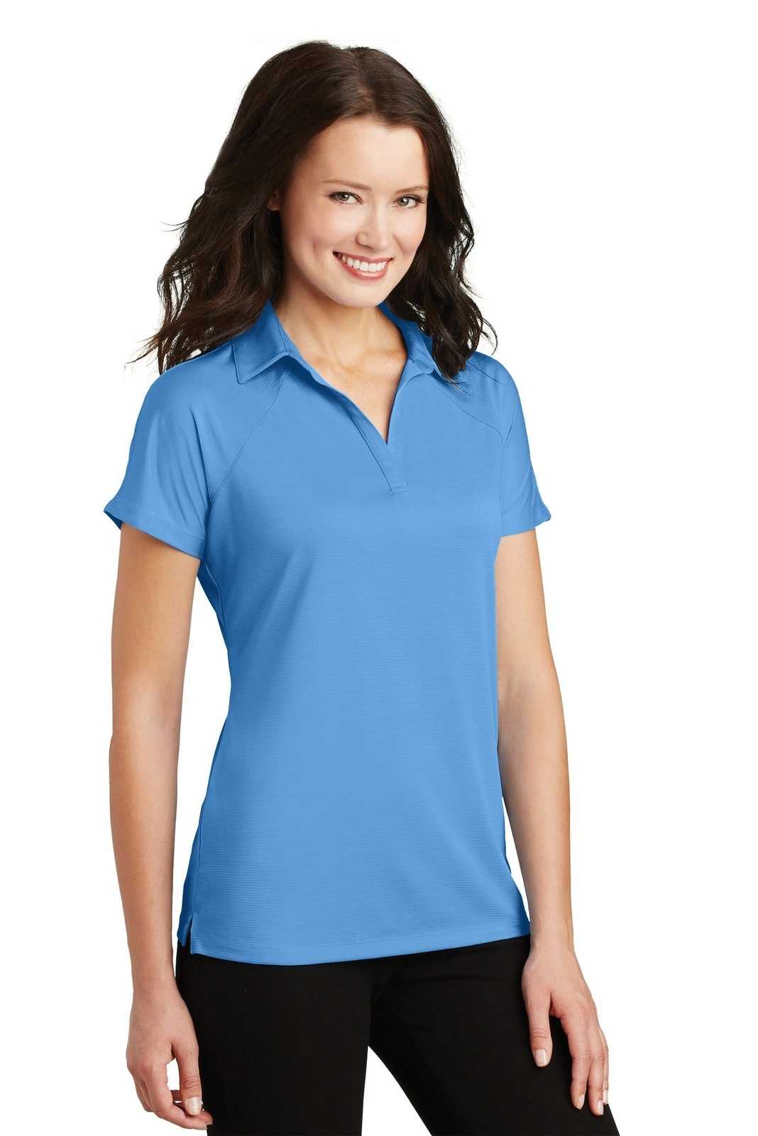Port Authority L575 Ladies Crossover Raglan Polo - Azure Blue - HIT a Double - 4