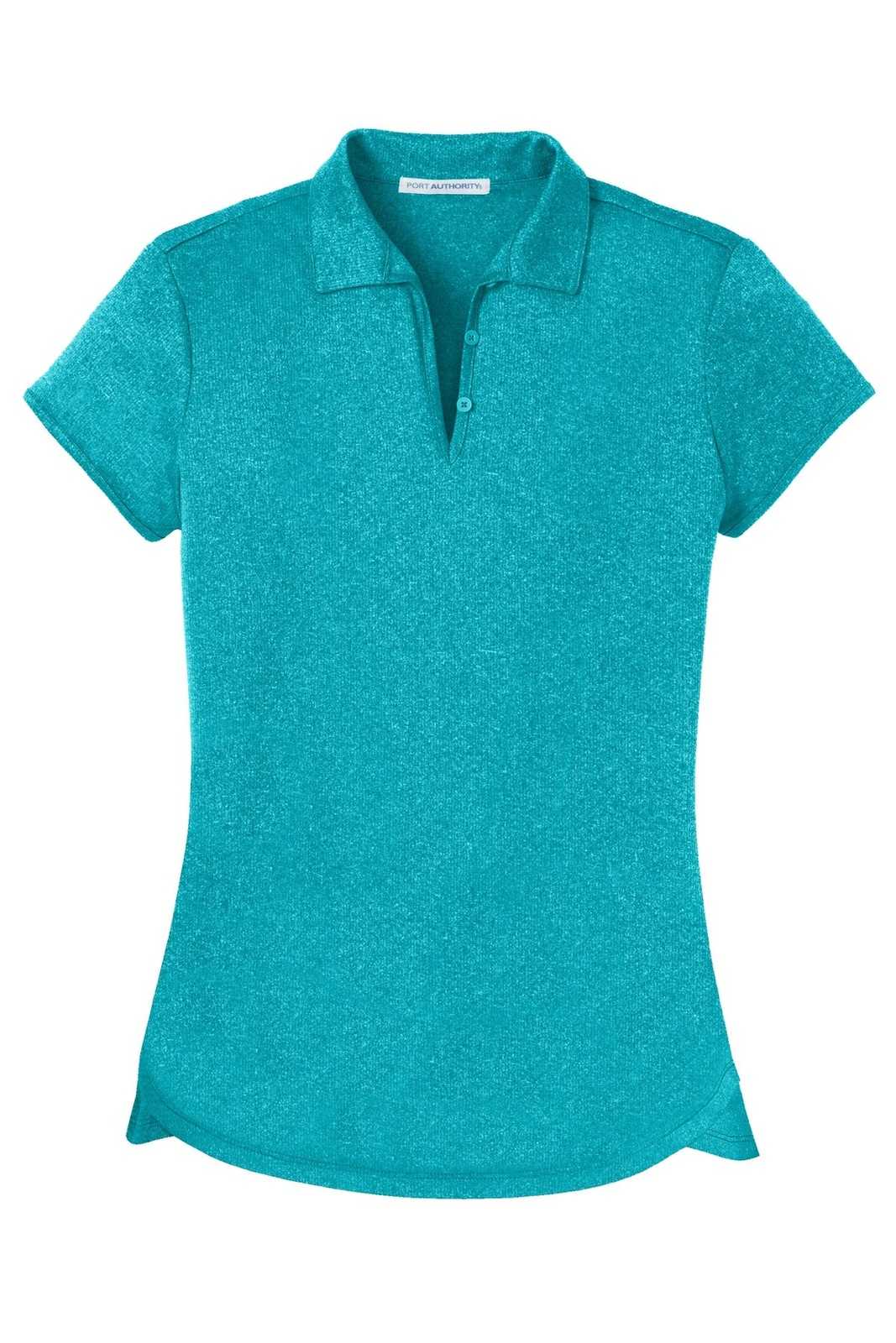 Port Authority L576 Ladies Trace Heather Polo - Tropic Blue Heather - HIT a Double - 5