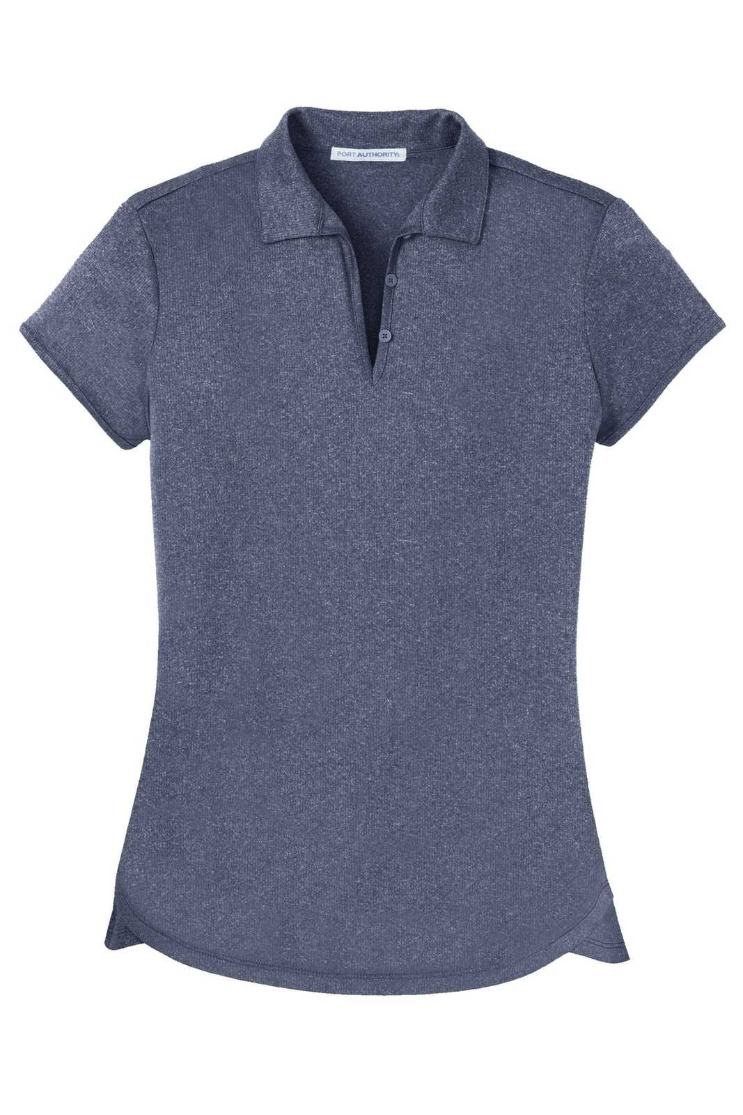Port Authority L576 Ladies Trace Heather Polo - True Navy Heather - HIT a Double - 5