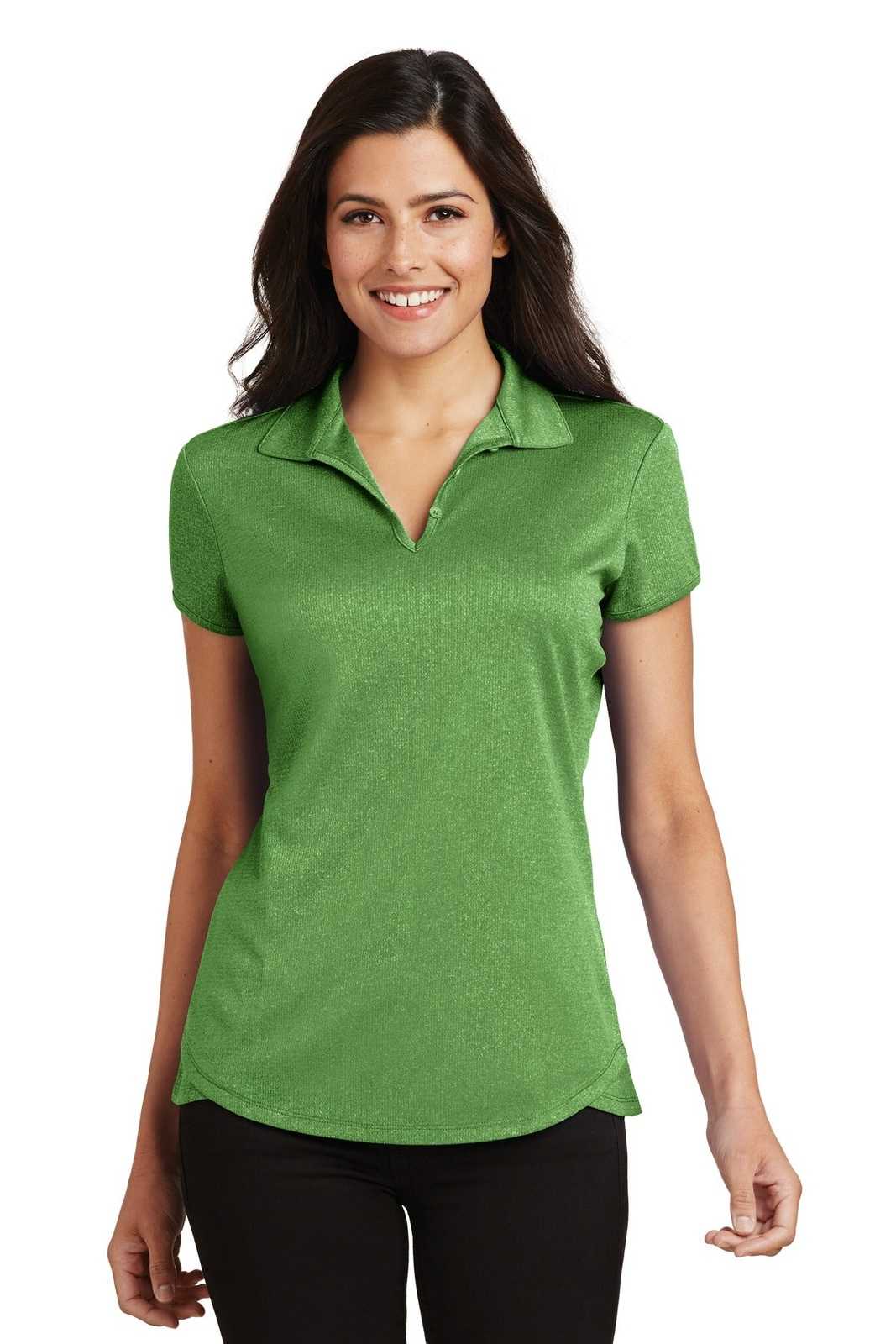 Port Authority L576 Ladies Trace Heather Polo - Vine Green Heather - HIT a Double - 1