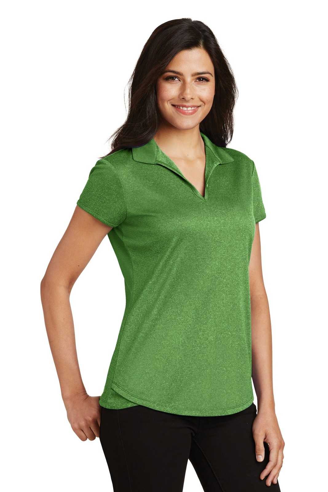 Port Authority L576 Ladies Trace Heather Polo - Vine Green Heather - HIT a Double - 4