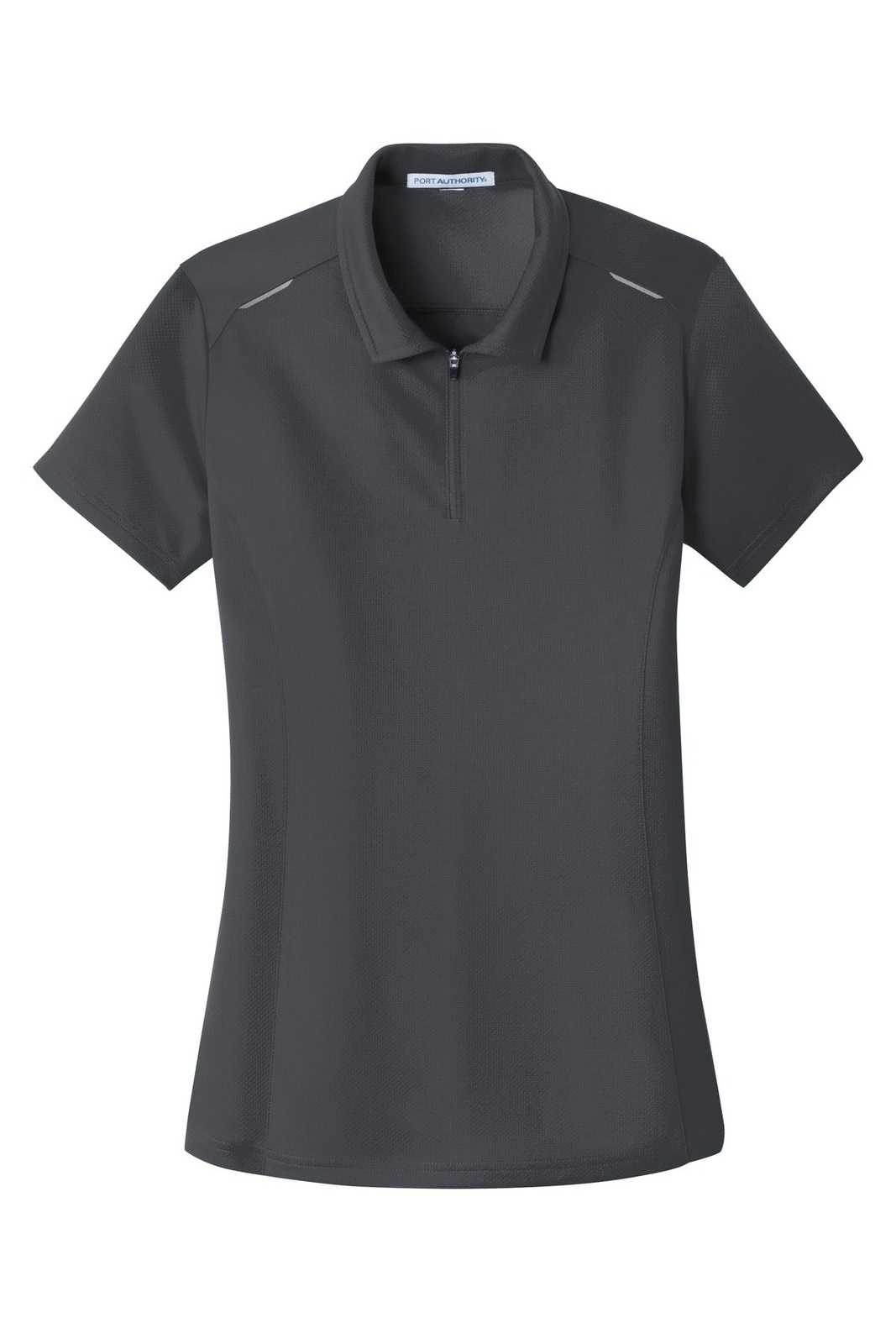 Port Authority L580 Ladies Pinpoint Mesh Zip Polo - Battleship Gray - HIT a Double - 5