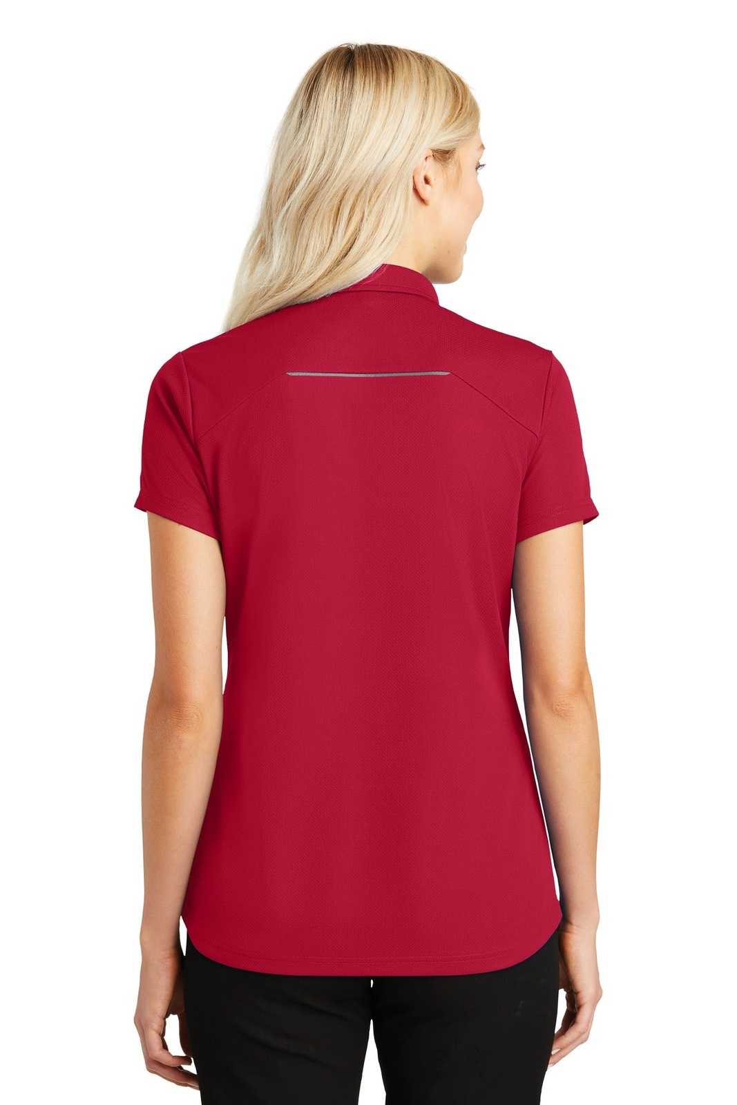 Port Authority L580 Ladies Pinpoint Mesh Zip Polo - Rich Red - HIT a Double - 2