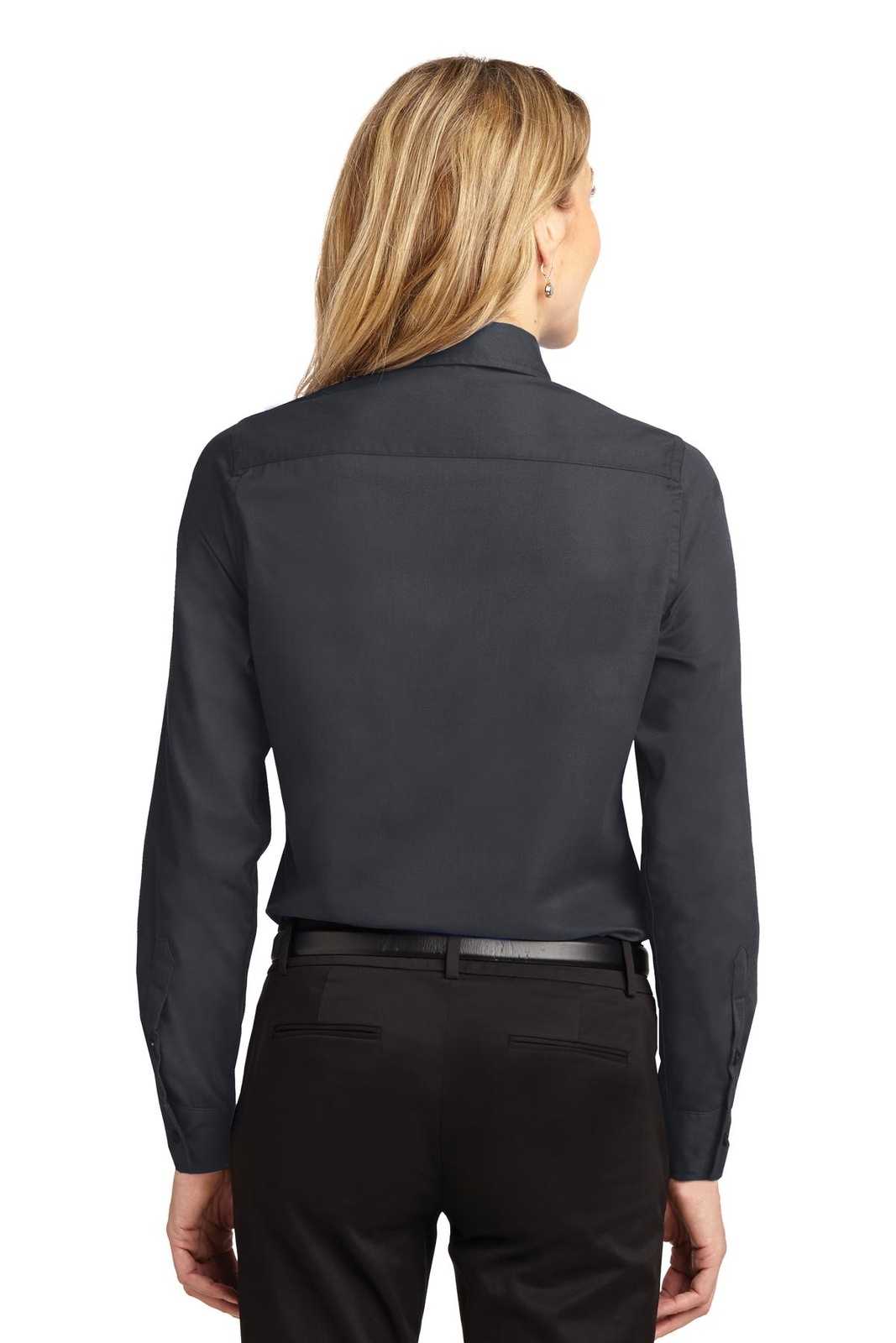 Port Authority L608 Ladies Long Sleeve Easy Care Shirt - Classic Navy Light Stone - HIT a Double - 2