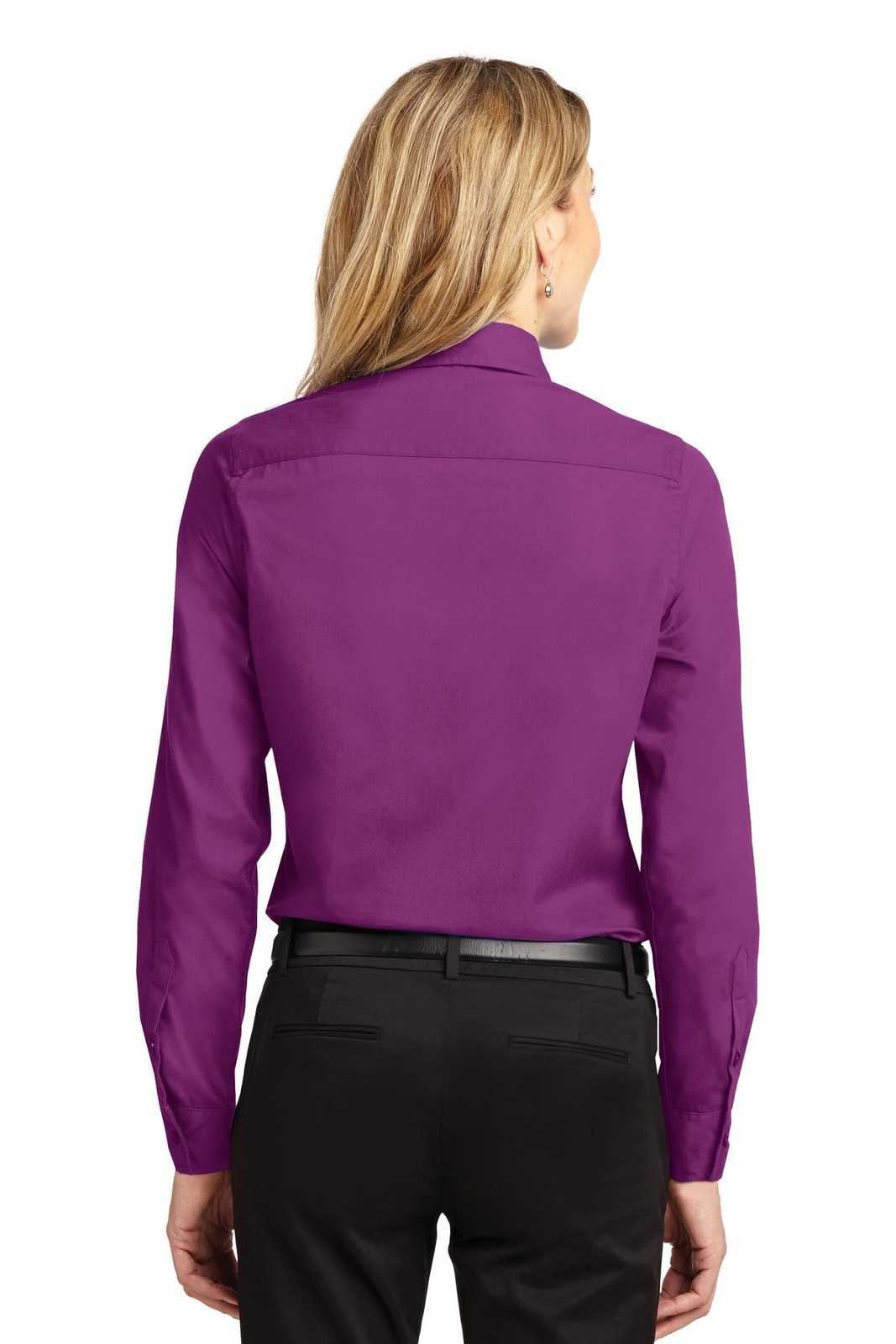 Port Authority L608 Ladies Long Sleeve Easy Care Shirt - Deep Berry - HIT a Double - 2