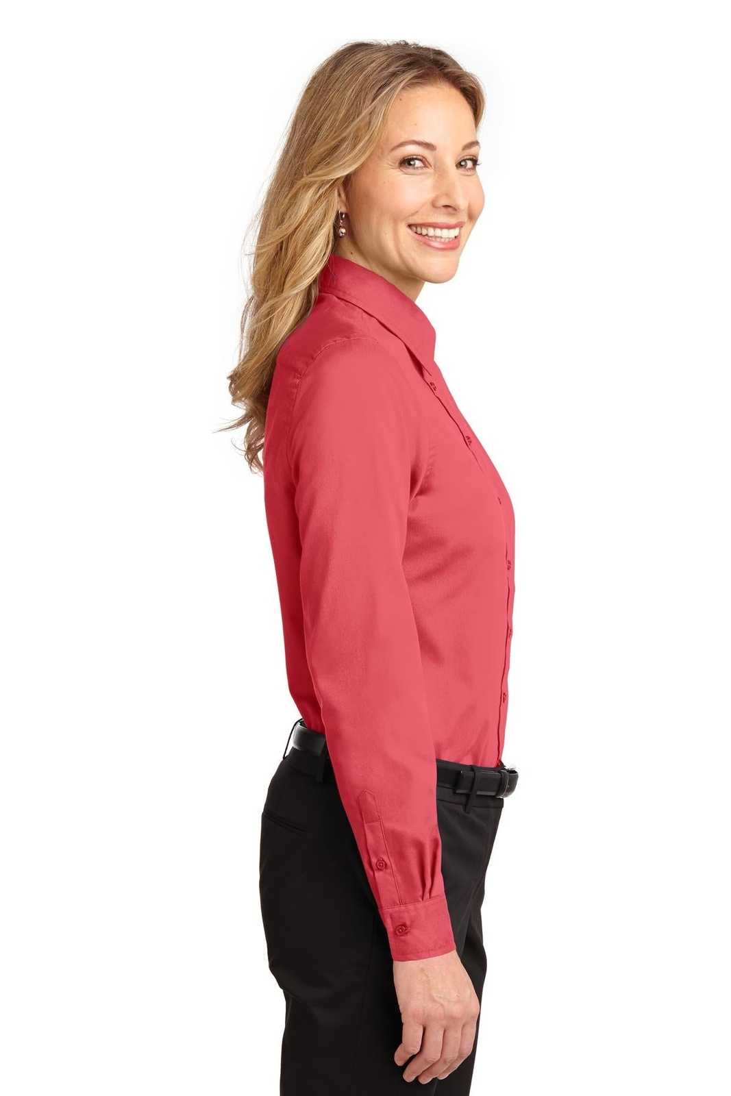 Port Authority L608 Ladies Long Sleeve Easy Care Shirt - Hibiscus - HIT a Double - 3