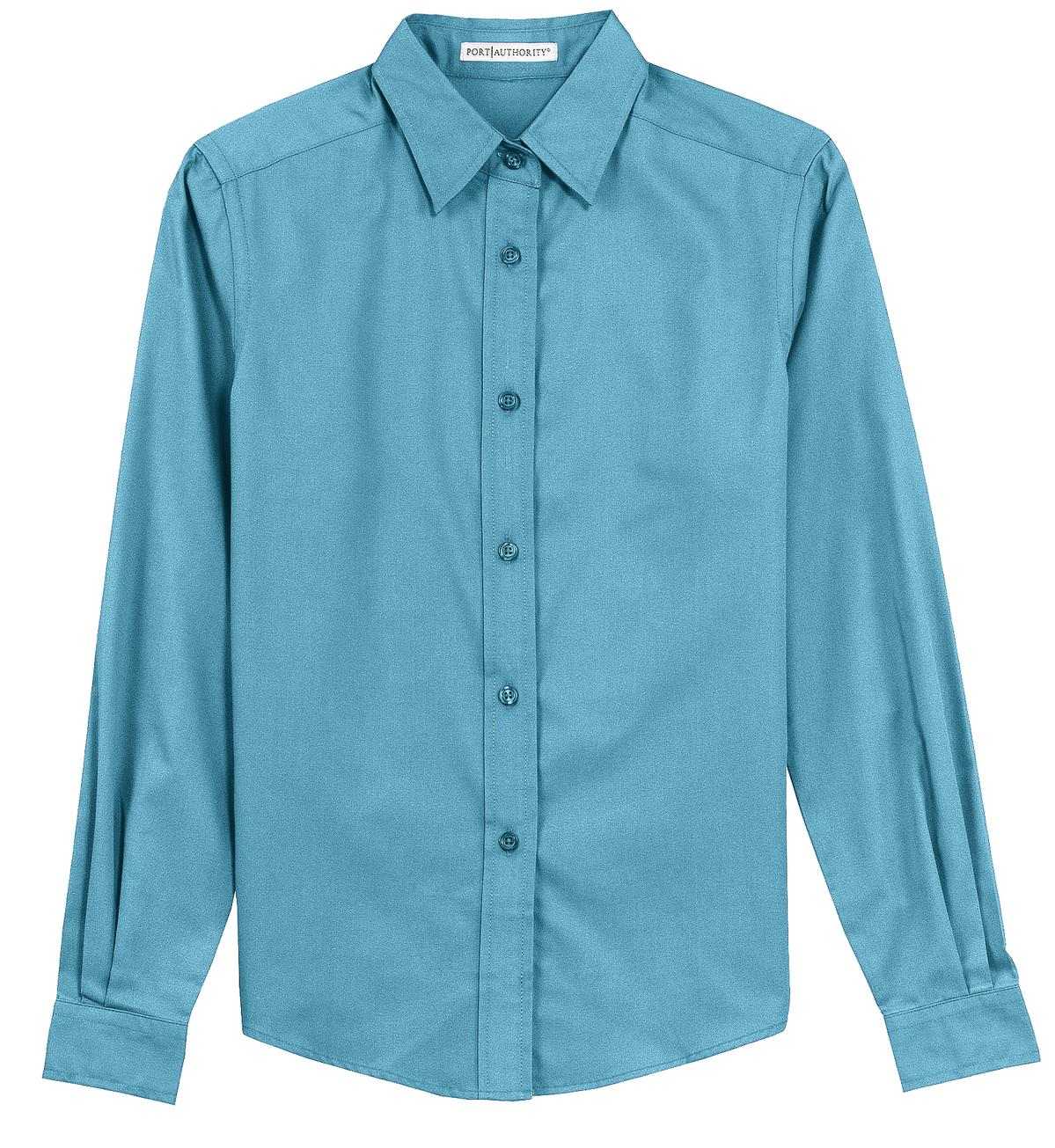 Port Authority L608 Ladies Long Sleeve Easy Care Shirt - Maui Blue - HIT a Double - 5