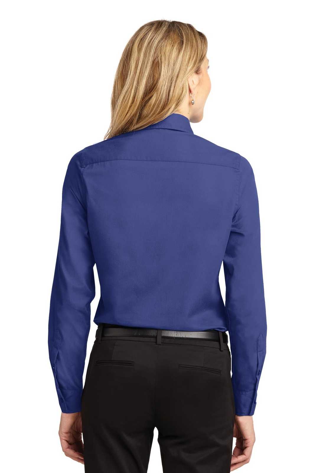Port Authority L608 Ladies Long Sleeve Easy Care Shirt - Mediterranean Blue - HIT a Double - 2