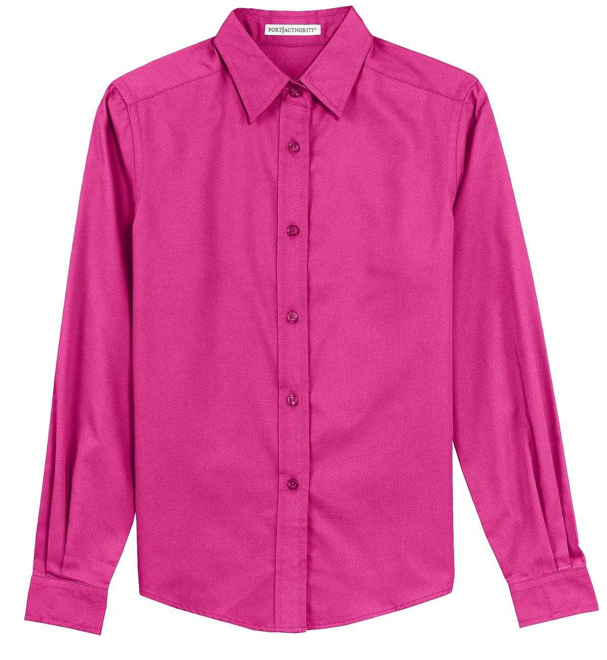 Port Authority L608 Ladies Long Sleeve Easy Care Shirt - Tropical Pink - HIT a Double - 5