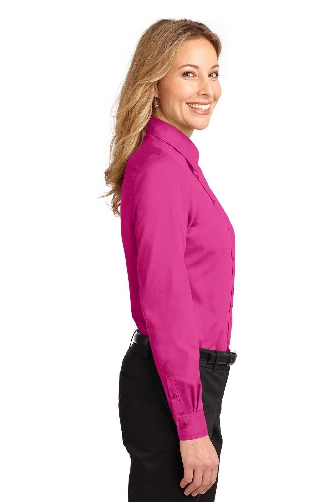 Port Authority L608 Ladies Long Sleeve Easy Care Shirt - Tropical Pink - HIT a Double - 3