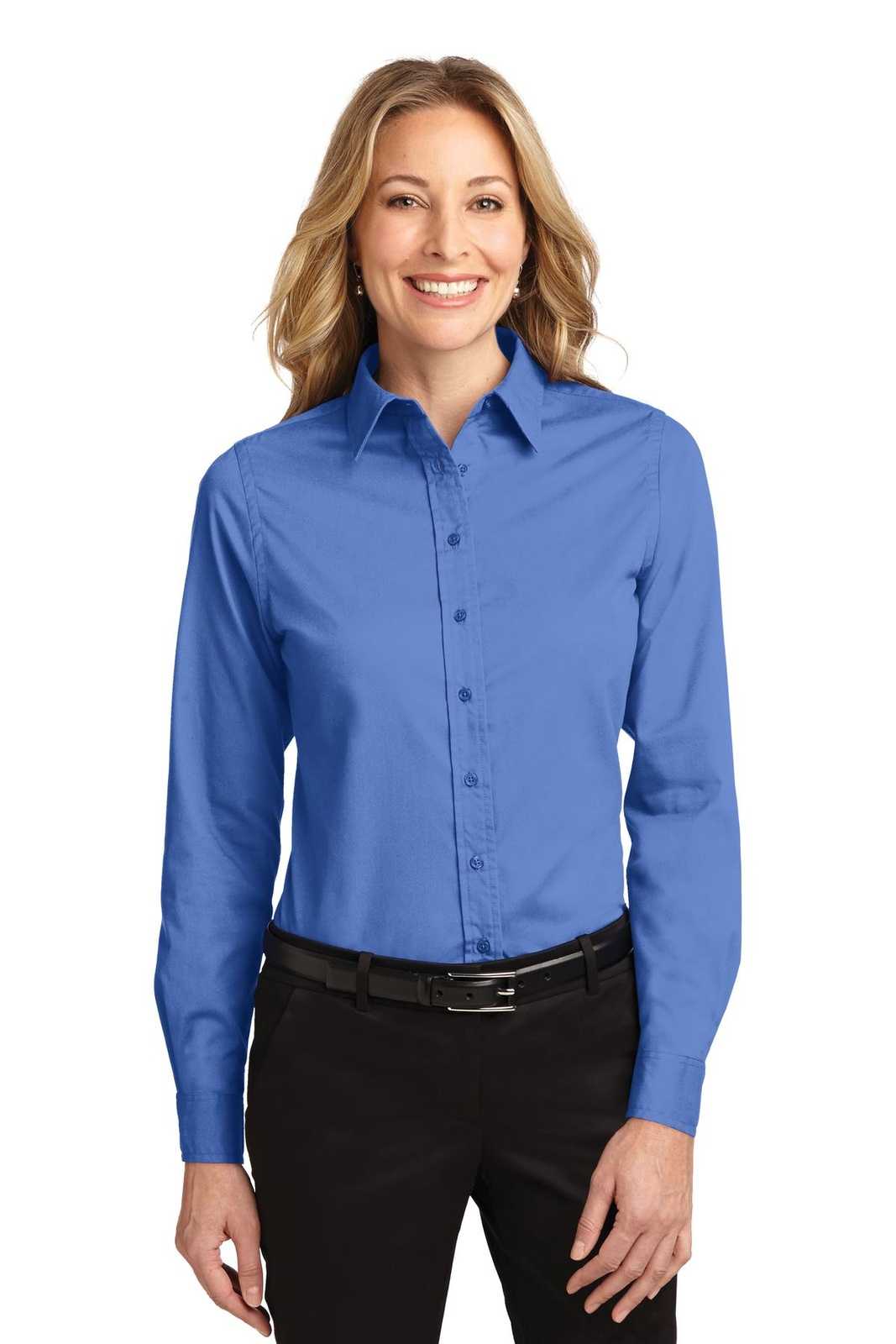 Port Authority L608 Ladies Long Sleeve Easy Care Shirt - Ultramarine Blue - HIT a Double - 1