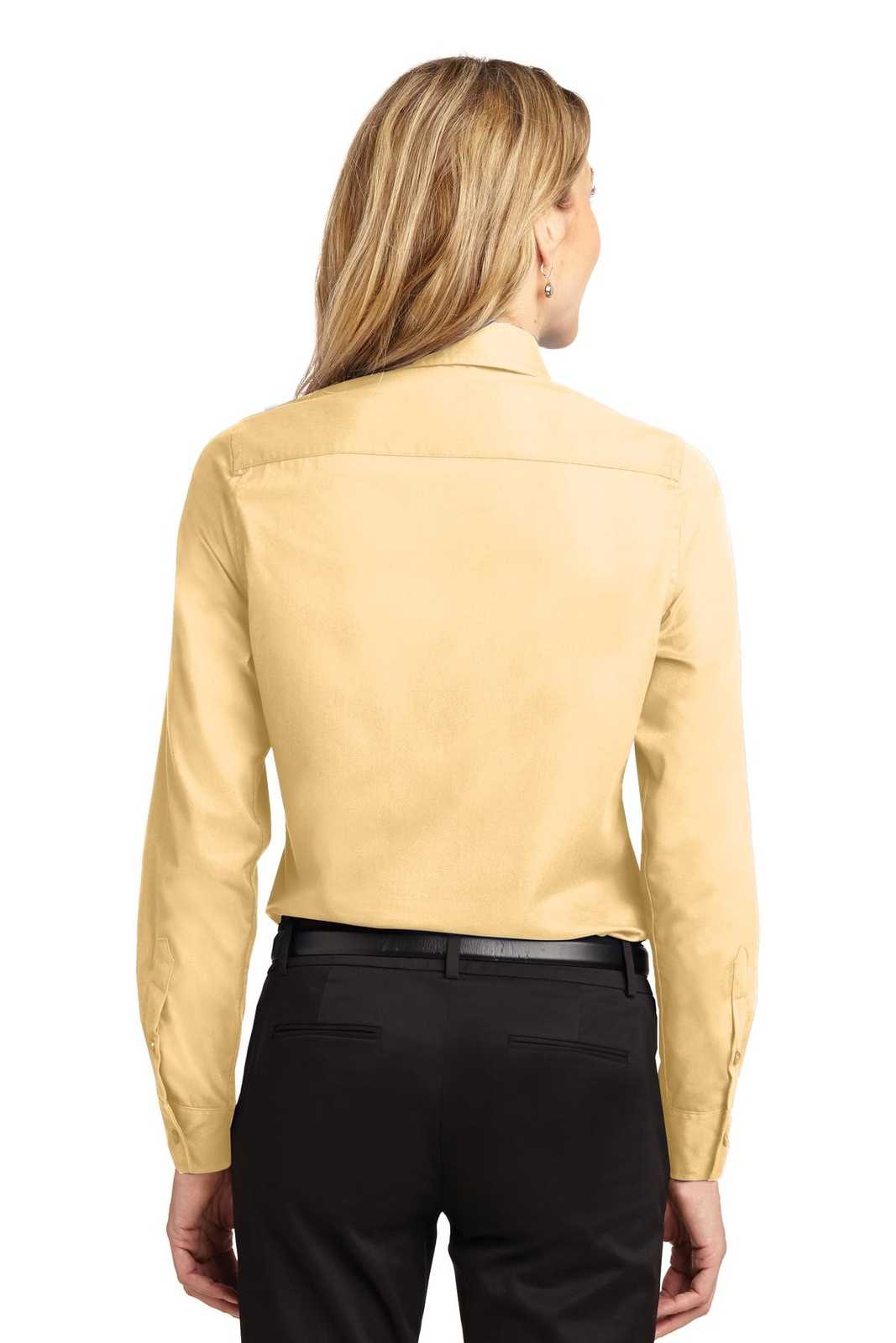 Port Authority L608 Ladies Long Sleeve Easy Care Shirt - Yellow - HIT a Double - 2