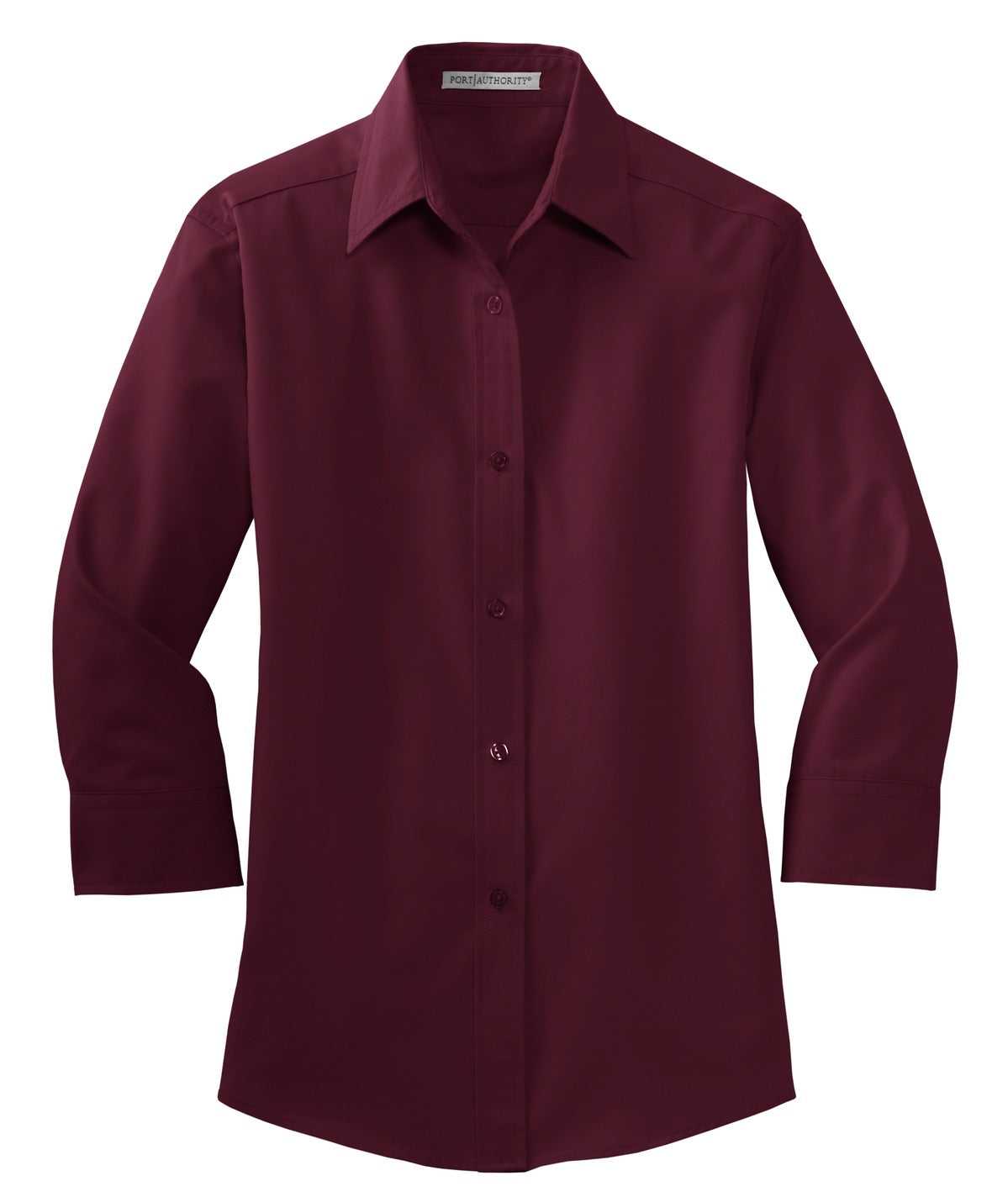 Port Authority L612 Ladies 3/4-Sleeve Easy Care Shirt - Burgundy - HIT a Double - 5
