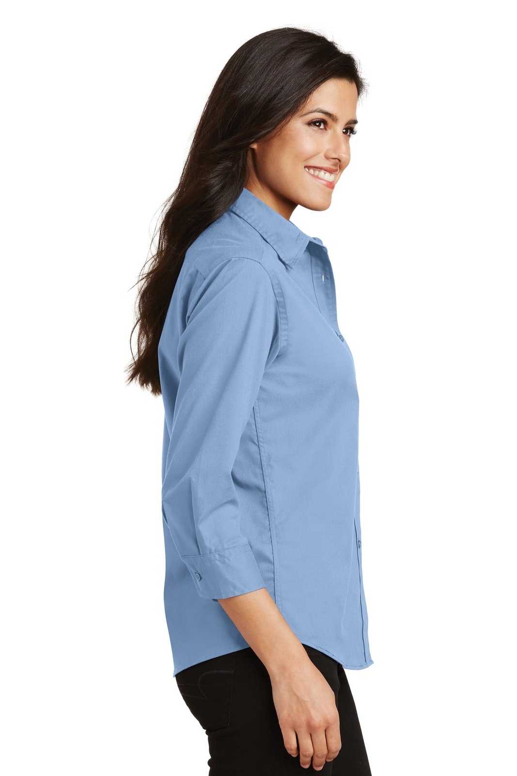 Port Authority L612 Ladies 3/4-Sleeve Easy Care Shirt - Light Blue - HIT a Double - 3