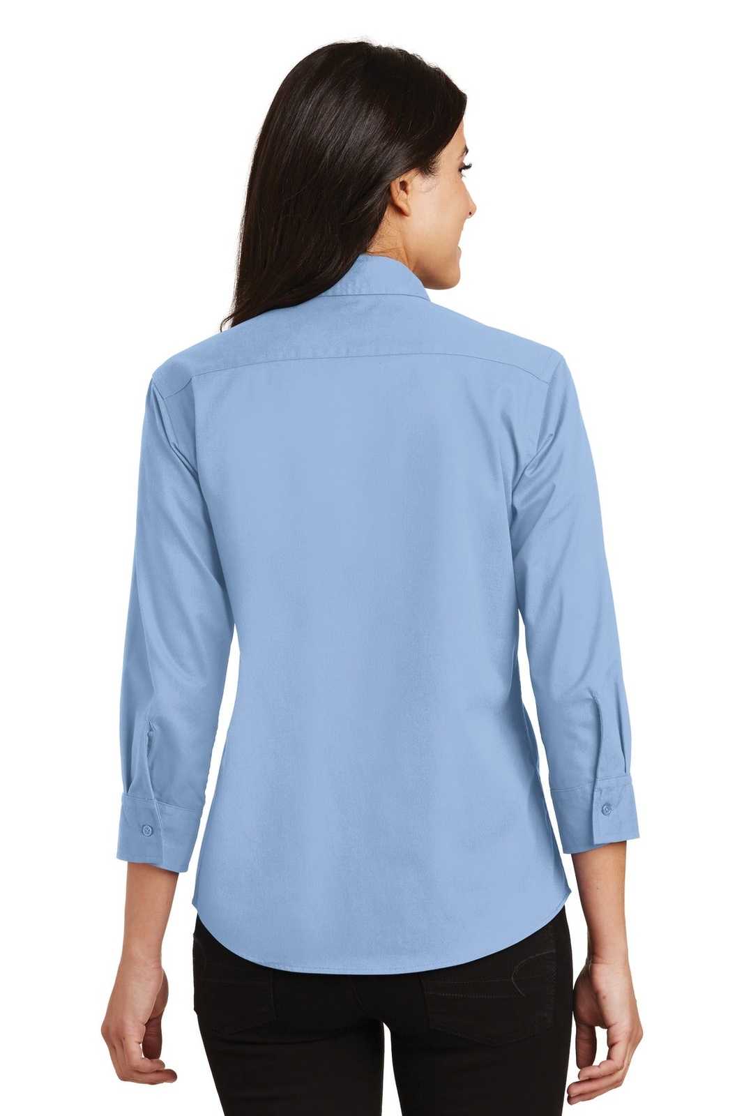 Port Authority L612 Ladies 3/4-Sleeve Easy Care Shirt - Light Blue - HIT a Double - 2