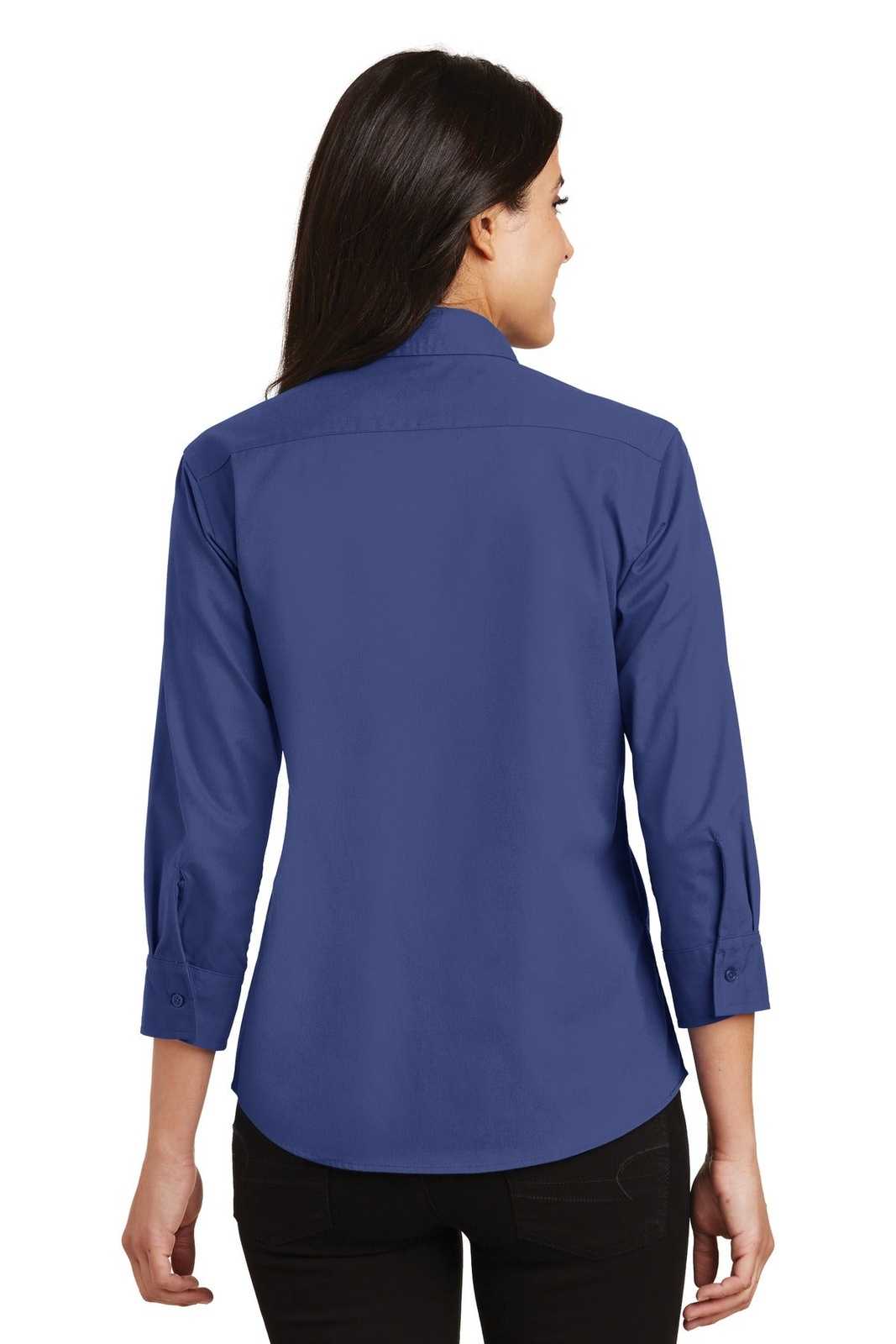 Port Authority L612 Ladies 3/4-Sleeve Easy Care Shirt - Mediterranean Blue - HIT a Double - 2