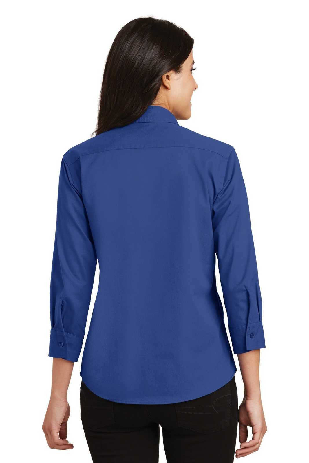 Port Authority L612 Ladies 3/4-Sleeve Easy Care Shirt - Royal - HIT a Double - 2