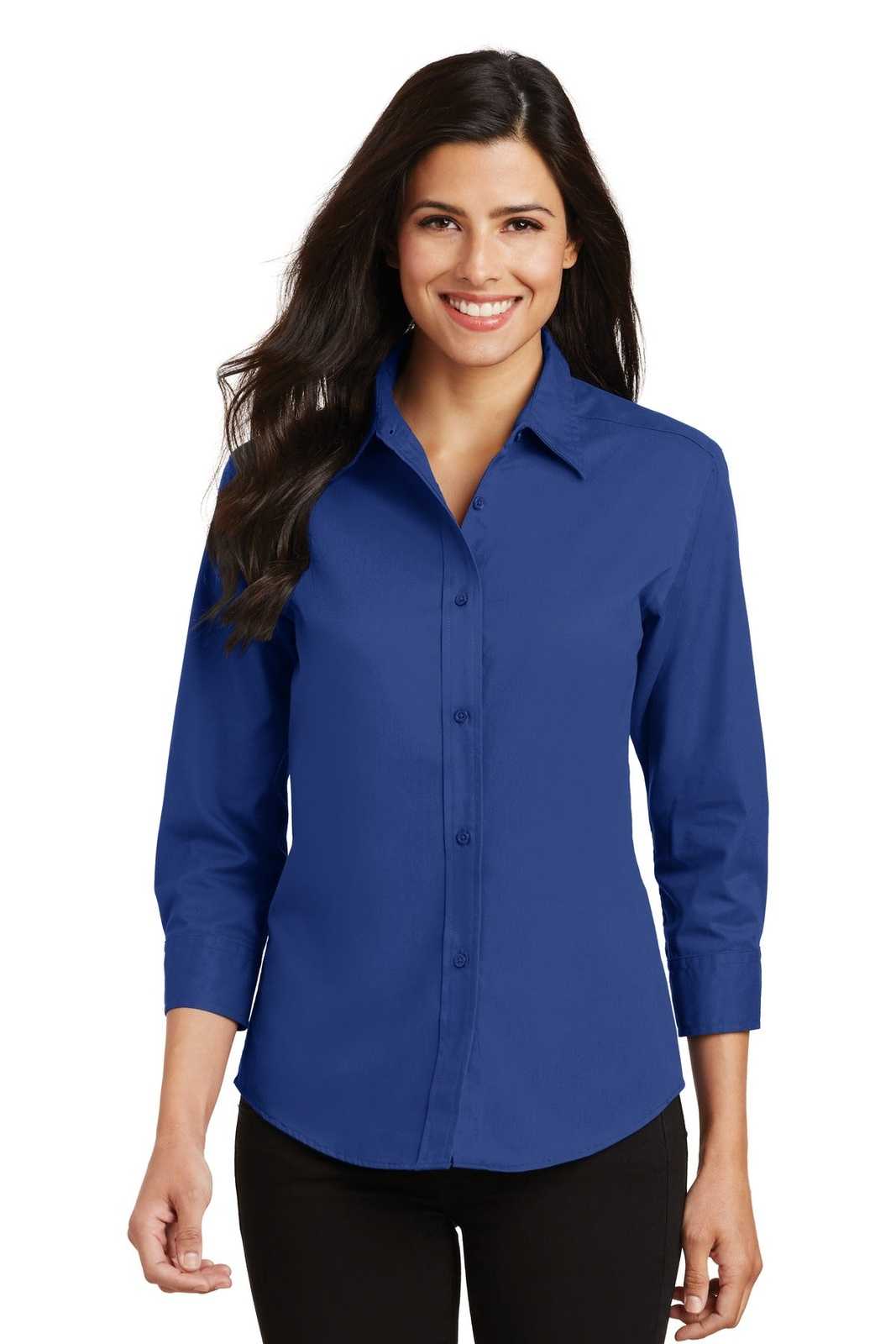 Port Authority L612 Ladies 3/4-Sleeve Easy Care Shirt - Royal - HIT a Double - 1