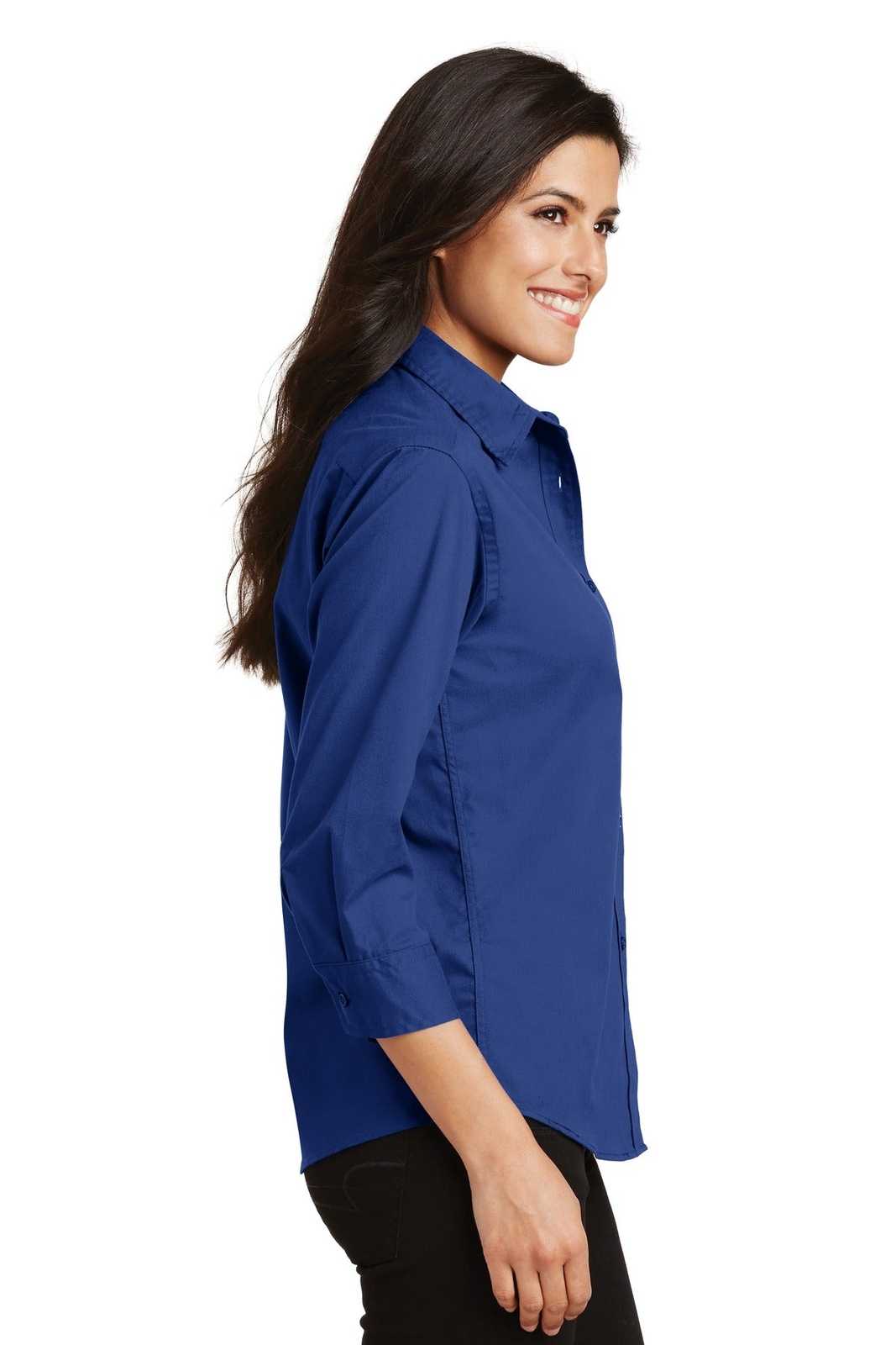 Port Authority L612 Ladies 3/4-Sleeve Easy Care Shirt - Royal - HIT a Double - 3