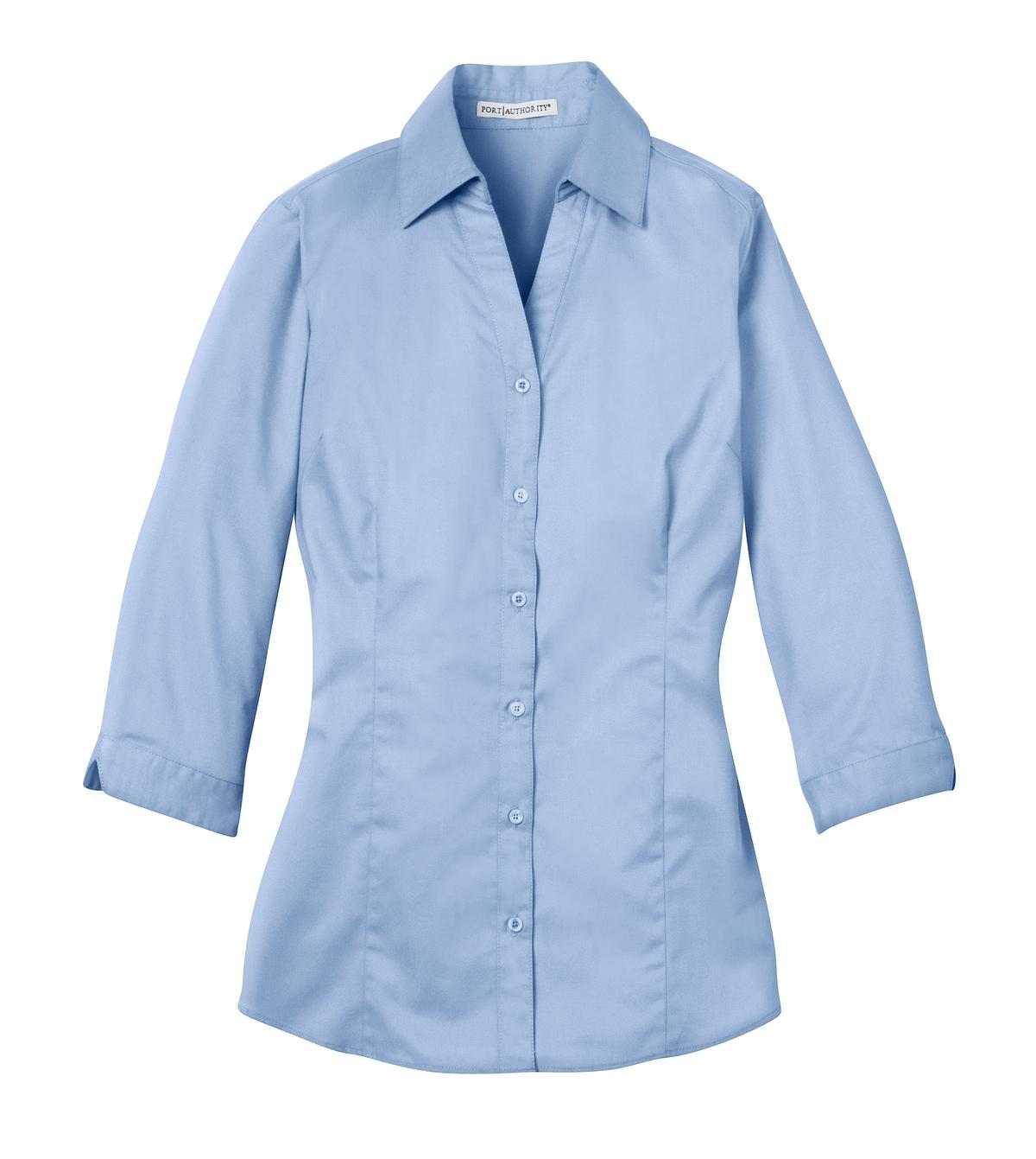 Port Authority L6290 Improved Ladies 3/4-Sleeve Blouse - Light Blue