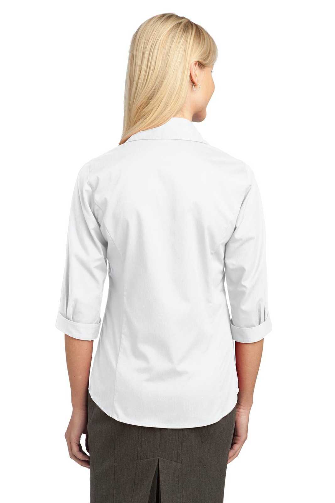 Port Authority L6290 Improved Ladies 3/4-Sleeve Blouse - White - HIT a Double - 2