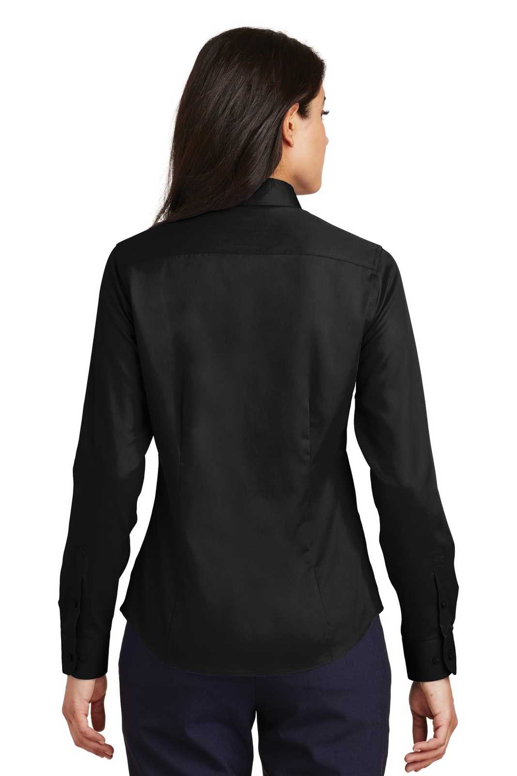 Port Authority L638 Ladies Non-Iron Twill Shirt - Black - HIT a Double - 2