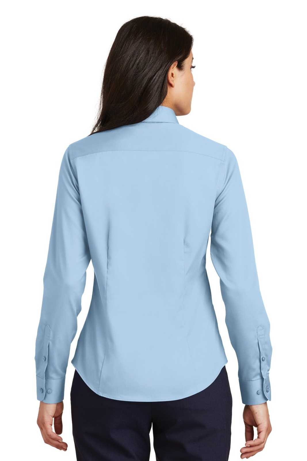 Port Authority L638 Ladies Non-Iron Twill Shirt - Sky Blue - HIT a Double - 2