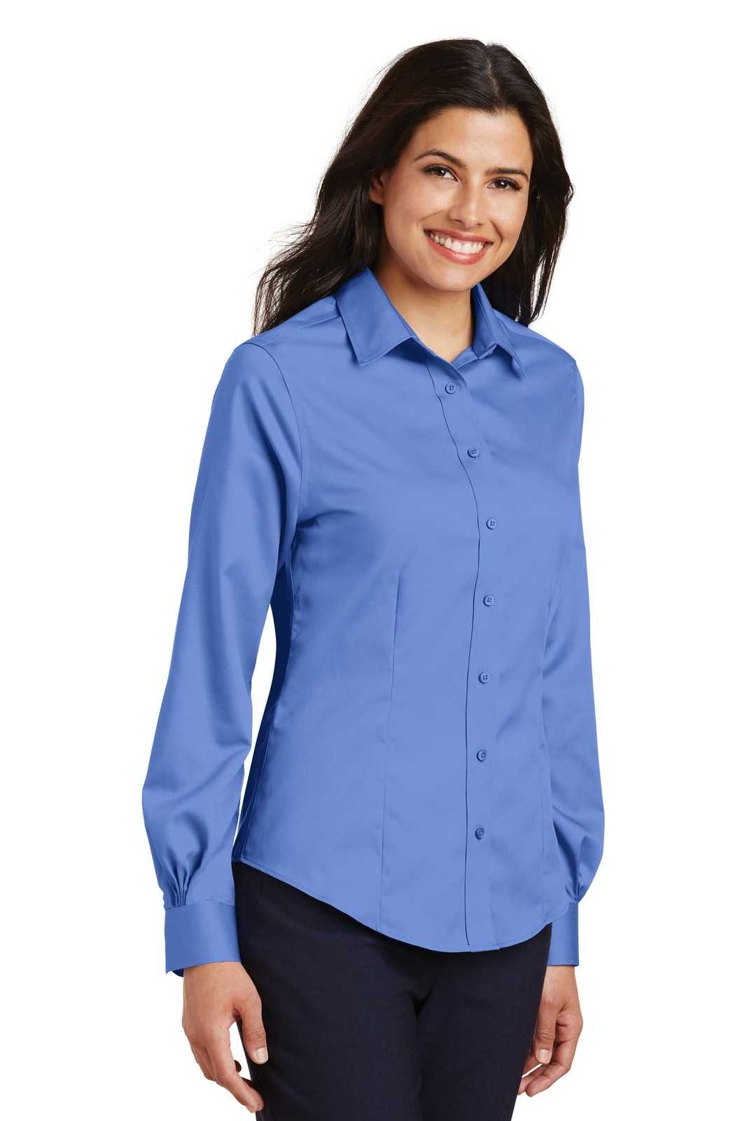 Port Authority L638 Ladies Non-Iron Twill Shirt - Ultramarine Blue - HIT a Double - 4