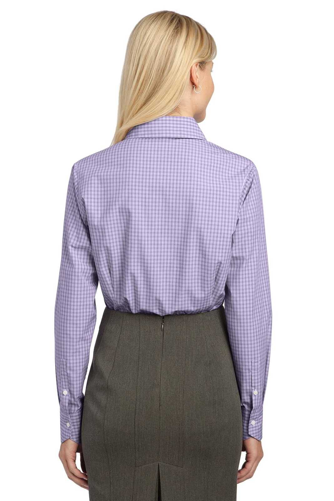 Port Authority L639 Ladies Plaid Pattern Easy Care Shirt - Purple - HIT a Double - 2