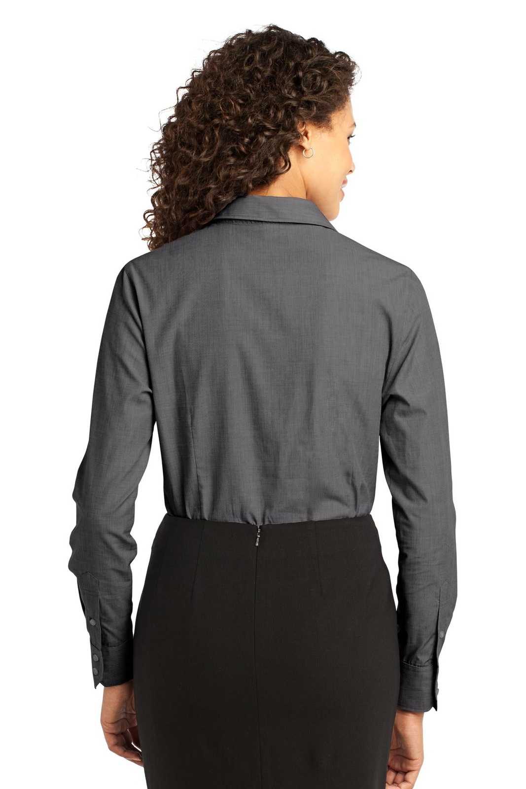 Port Authority L640 Ladies Crosshatch Easy Care Shirt - Soft Black - HIT a Double - 1