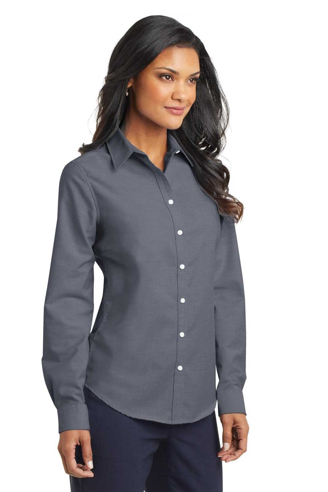 Port Authority L658 Ladies Superpro Oxford Shirt - Black - HIT a Double - 4