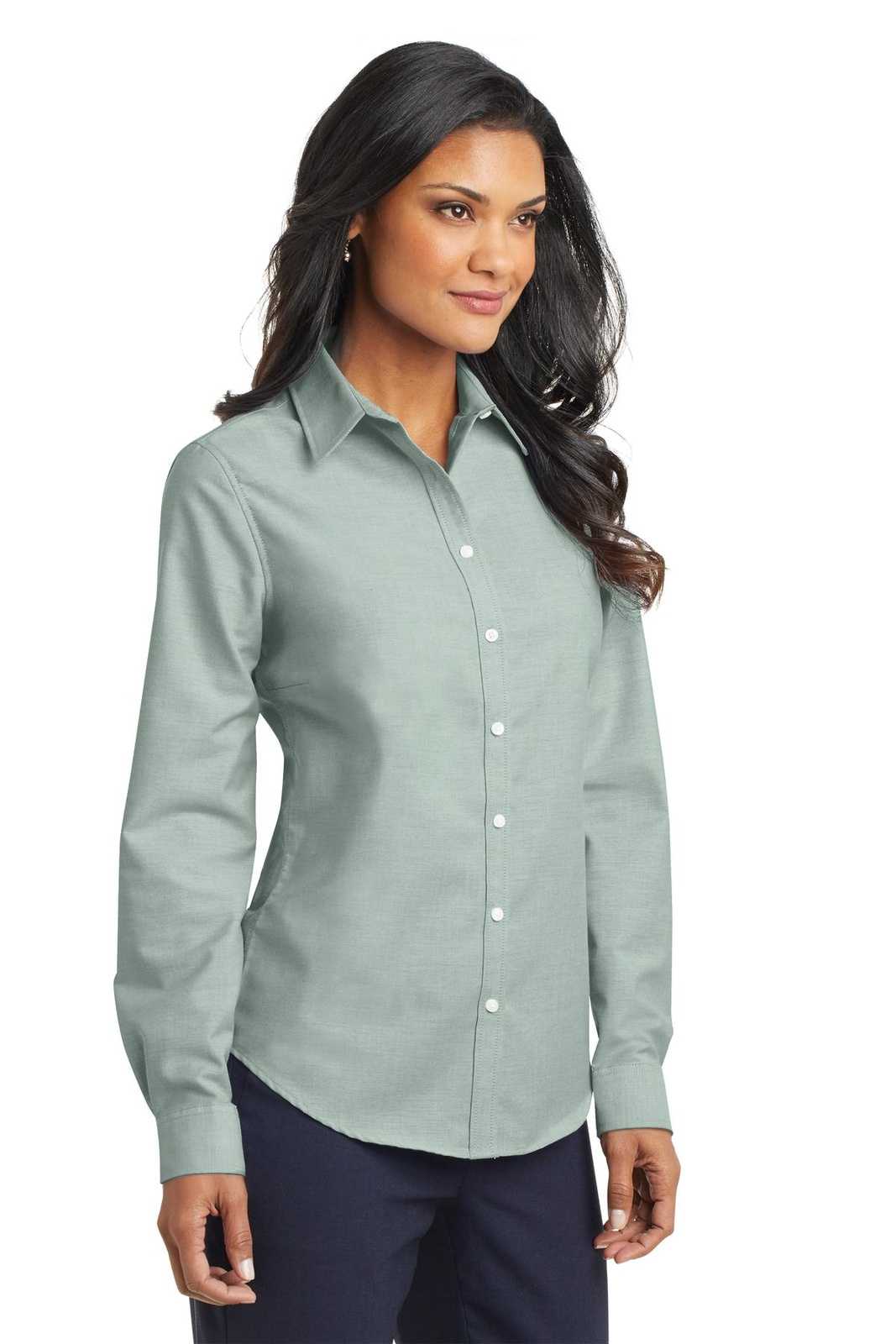 Port Authority L658 Ladies Superpro Oxford Shirt - Green - HIT a Double - 4
