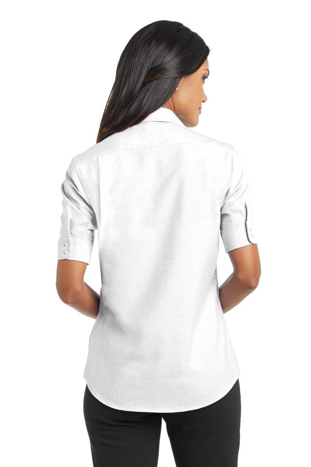 Port Authority L659 Ladies Short Sleeve Superpro Oxford Shirt - White - HIT a Double - 2