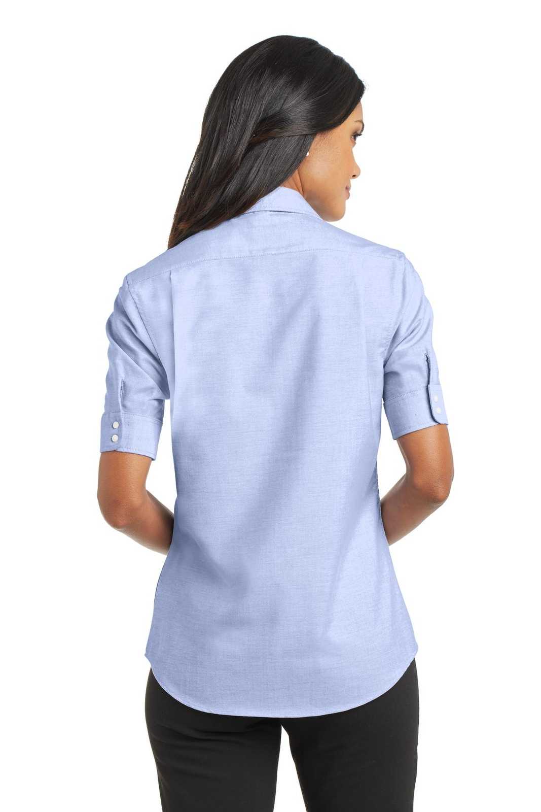 Port Authority L659 Ladies Short Sleeve Superpro Oxford Shirt - Oxford Blue - HIT a Double - 2