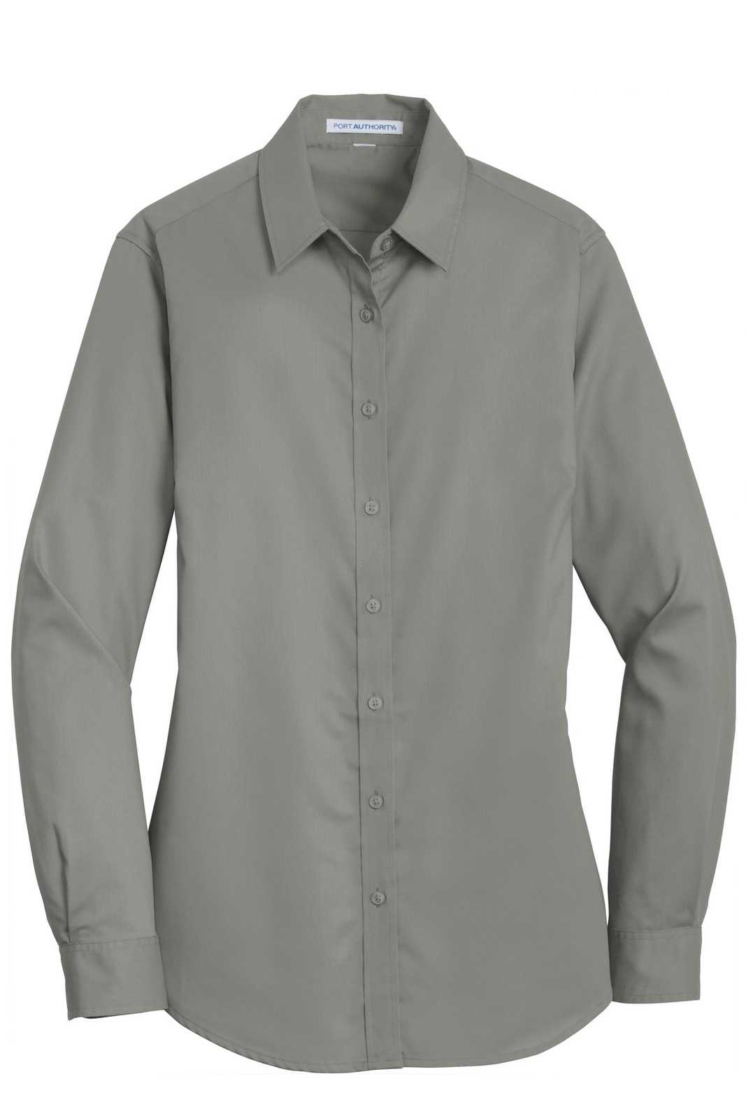 Port Authority L663 Ladies SuperPro Twill Shirt - Monument Gray - HIT a Double - 5
