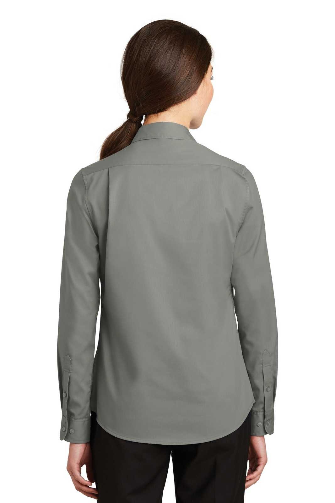 Port Authority L663 Ladies SuperPro Twill Shirt - Monument Gray - HIT a Double - 2