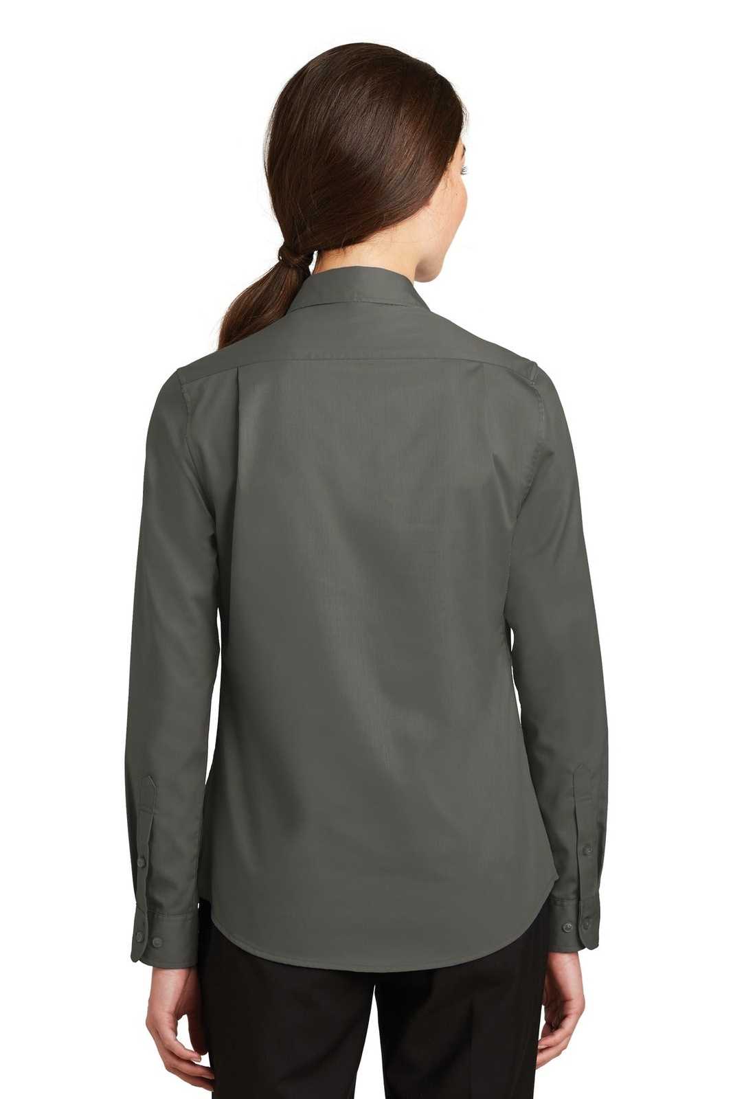 Port Authority L663 Ladies SuperPro Twill Shirt - Sterling Gray - HIT a Double - 1