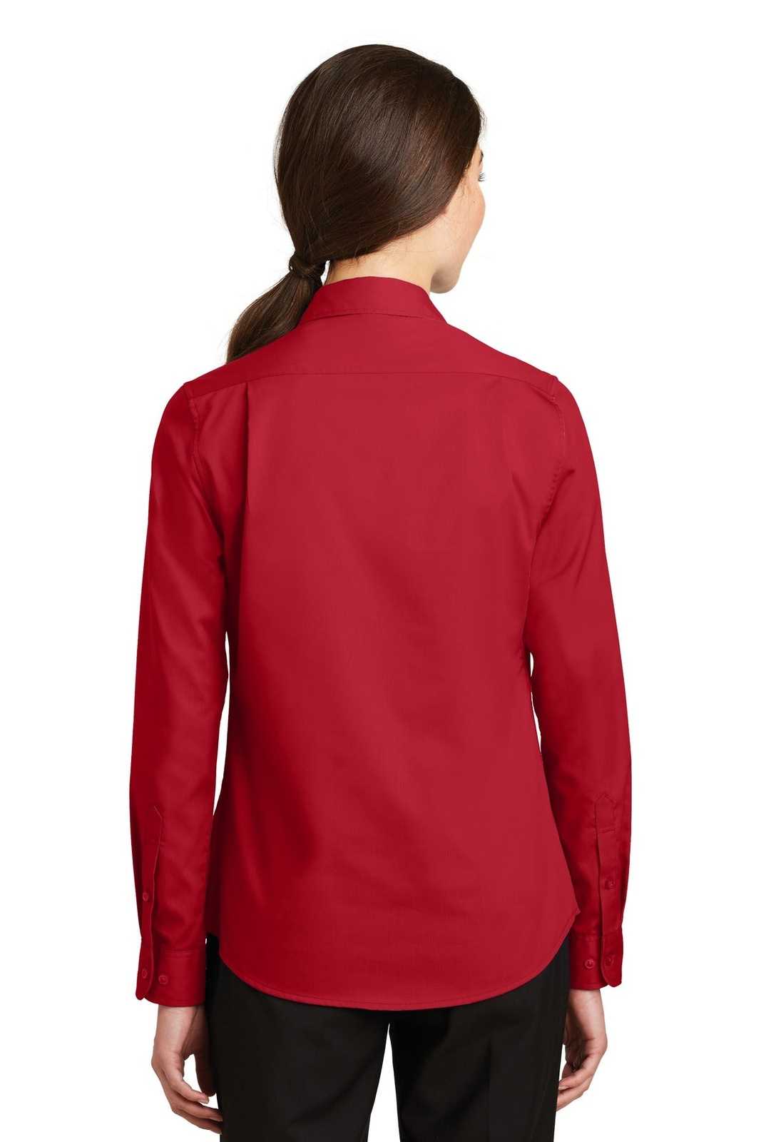 Port Authority L663 Ladies Superpro Twill Shirt - Rich Red - HIT a Double - 2