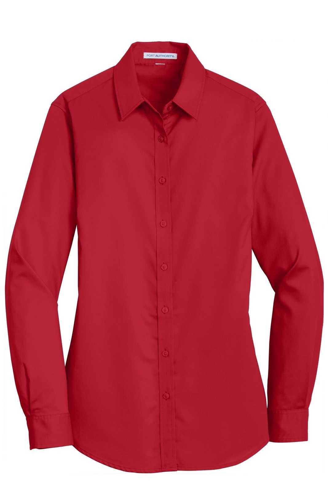 Port Authority L663 Ladies Superpro Twill Shirt - Rich Red - HIT a Double - 5