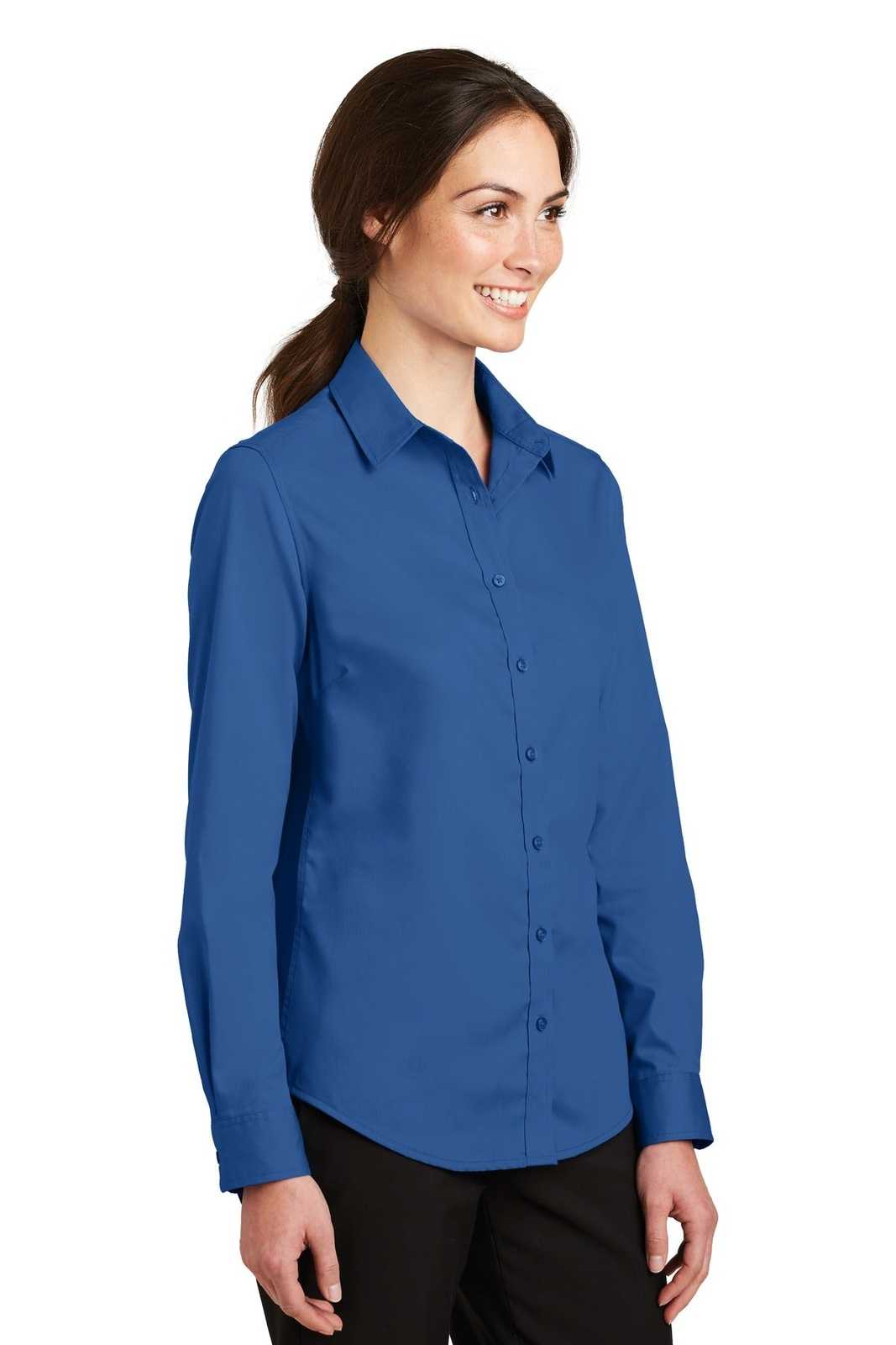 Port Authority L663 Ladies Superpro Twill Shirt - True Blue - HIT a Double - 4