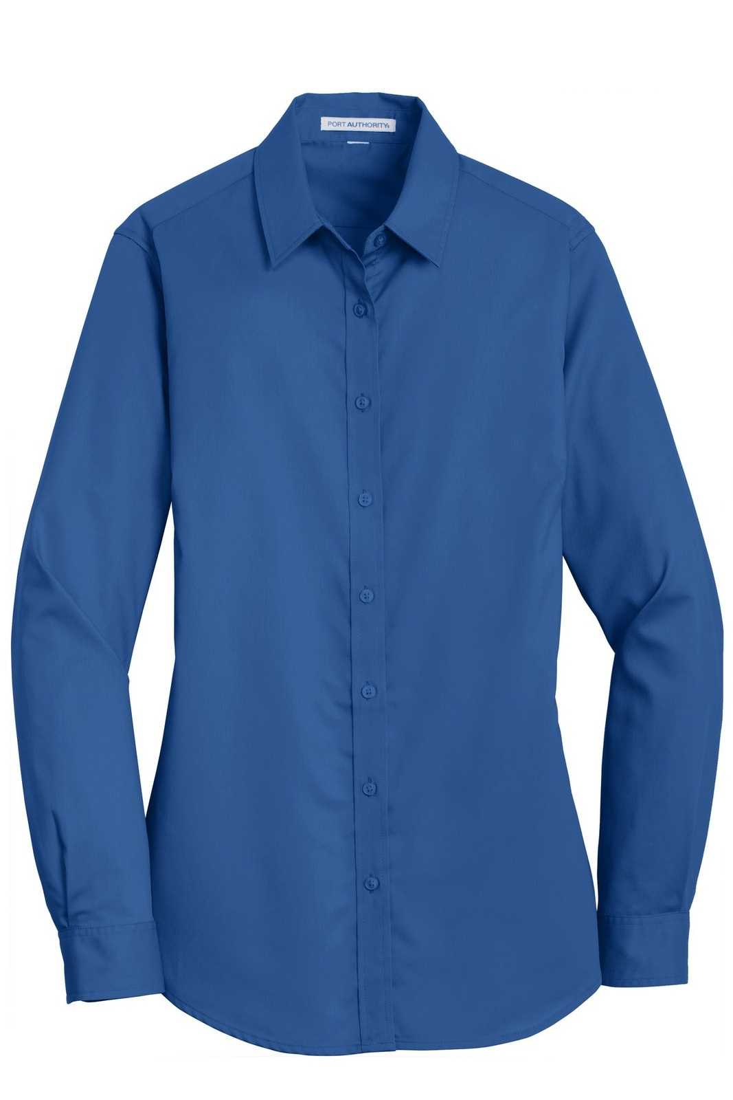 Port Authority L663 Ladies Superpro Twill Shirt - True Blue - HIT a Double - 5