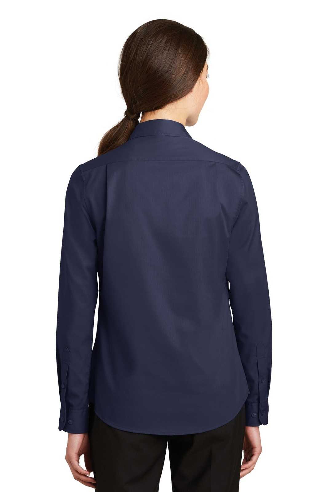 Port Authority L663 Ladies Superpro Twill Shirt - True Navy - HIT a Double - 1