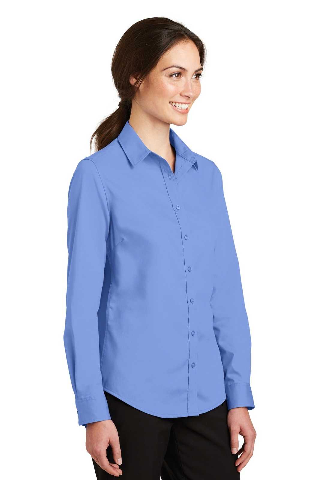 Port Authority L663 Ladies Superpro Twill Shirt - Ultramarine Blue - HIT a Double - 4