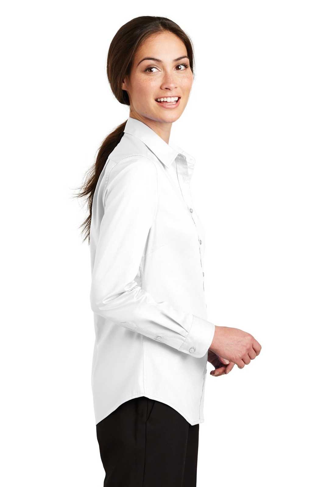 Port Authority L663 Ladies Superpro Twill Shirt - White - HIT a Double - 3