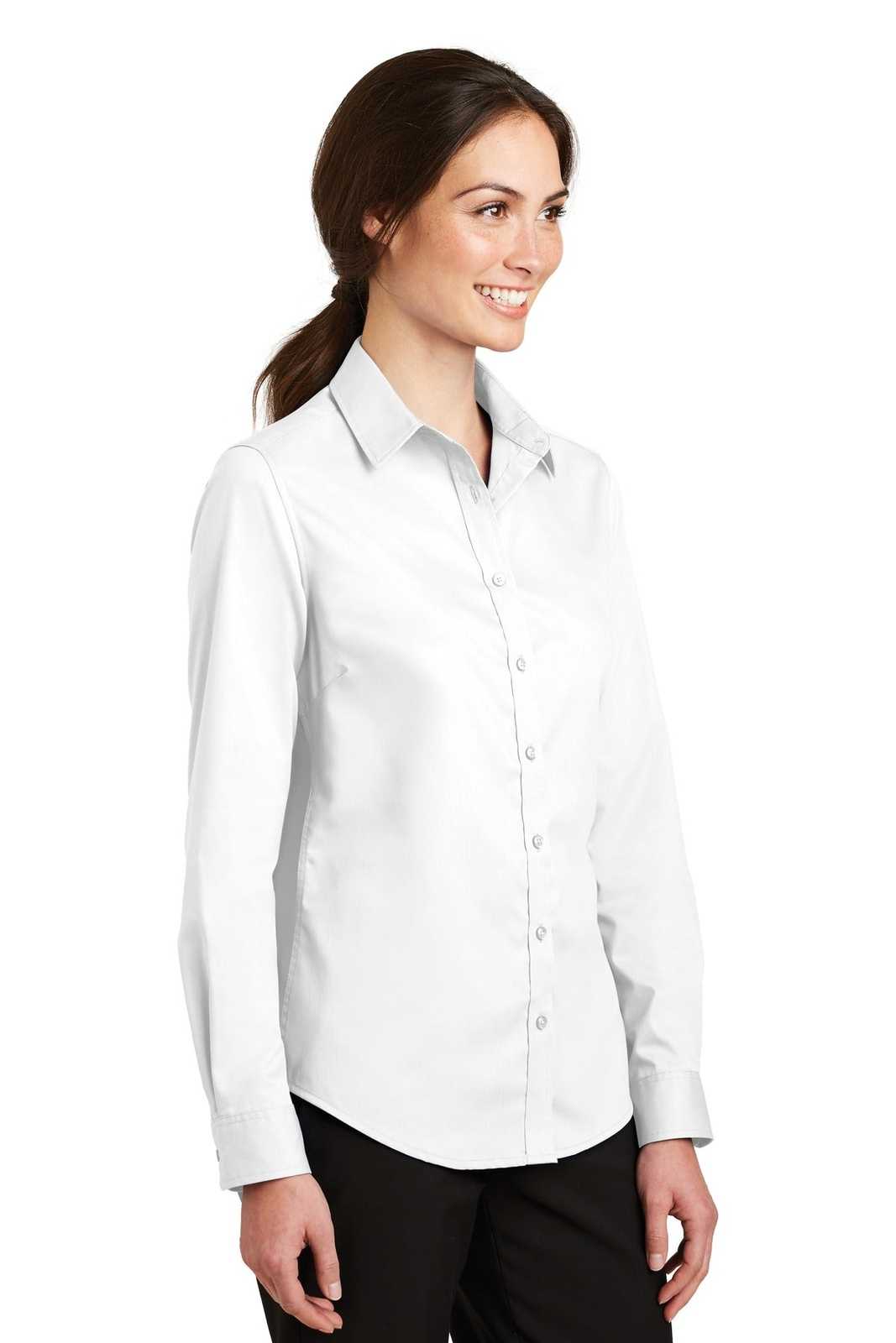 Port Authority L663 Ladies Superpro Twill Shirt - White - HIT a Double - 4