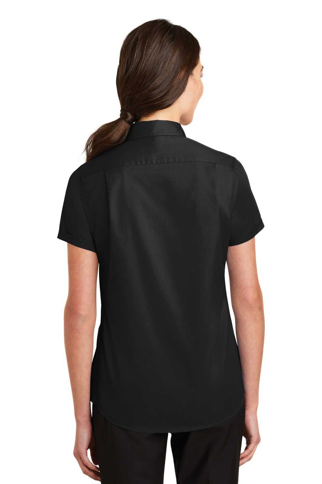 Port Authority L664 Ladies Short Sleeve Superpro Twill Shirt - Black - HIT a Double - 2