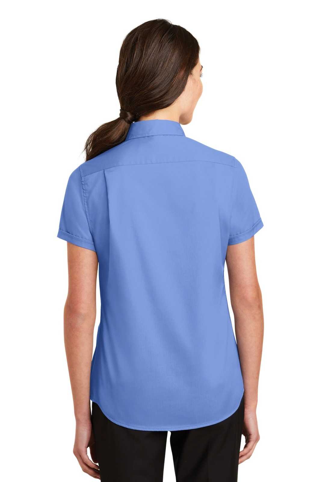 Port Authority L664 Ladies Short Sleeve Superpro Twill Shirt - Ultramarine Blue - HIT a Double - 2