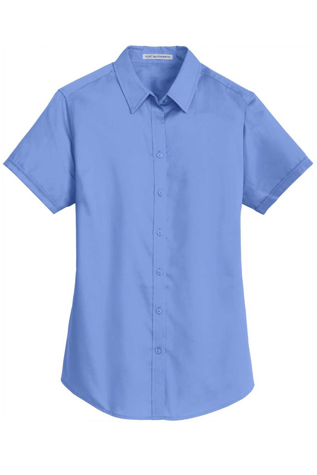 Port Authority L664 Ladies Short Sleeve Superpro Twill Shirt - Ultramarine Blue - HIT a Double - 5