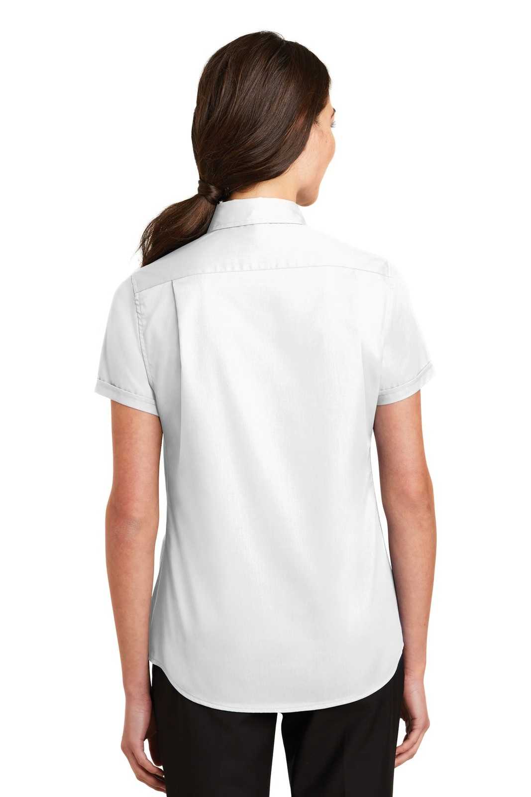 Port Authority L664 Ladies Short Sleeve Superpro Twill Shirt - White - HIT a Double - 1