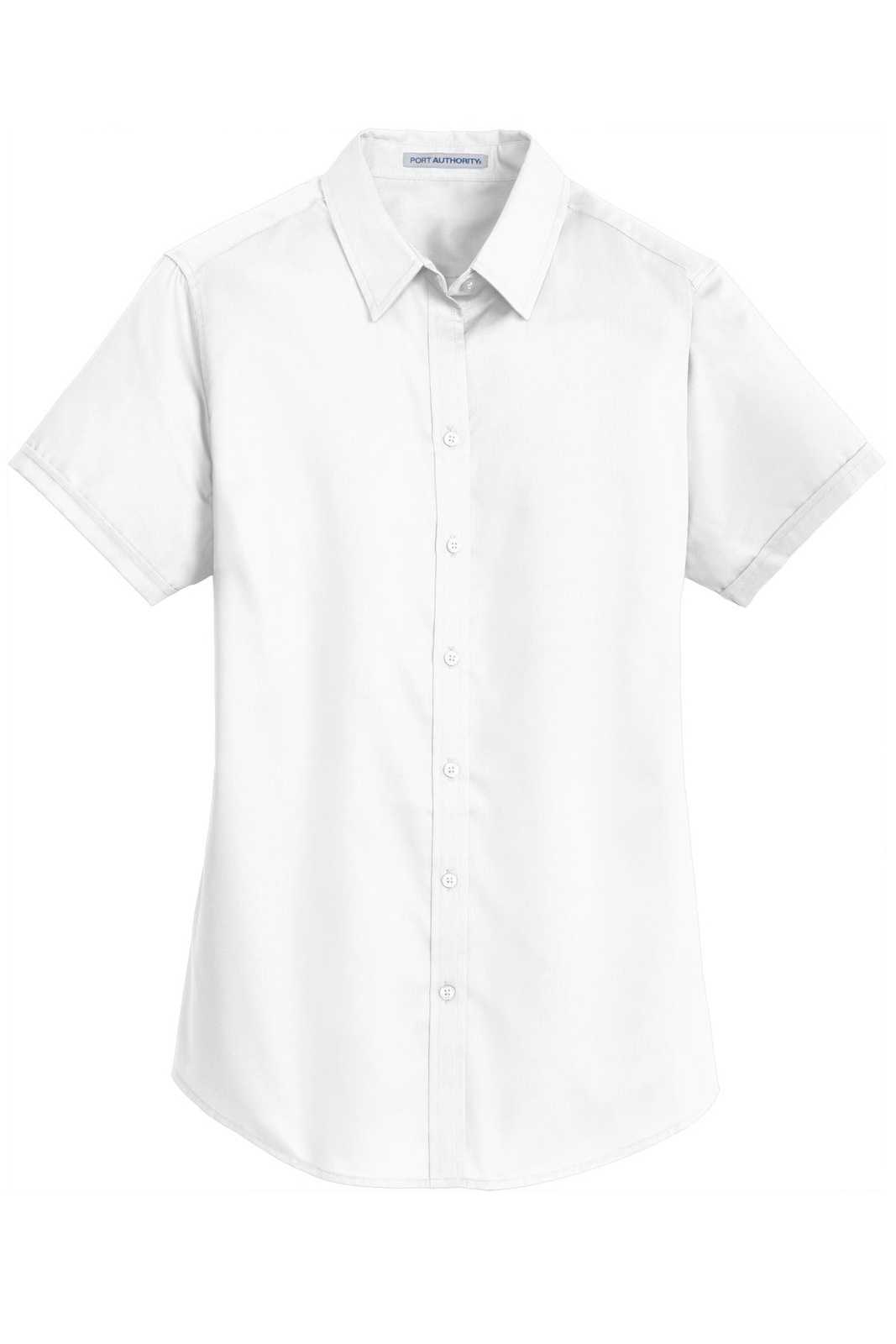 Port Authority L664 Ladies Short Sleeve Superpro Twill Shirt - White - HIT a Double - 5